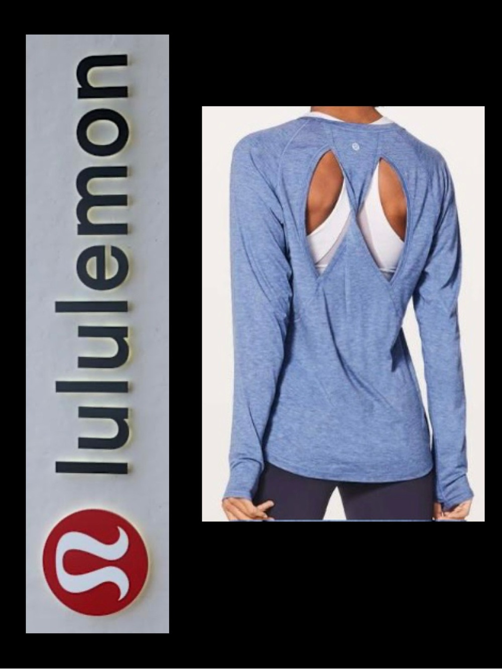 LULULEMON STOP DROP & SQUAT LONG SLEEVE  Heathered Blazer Blue